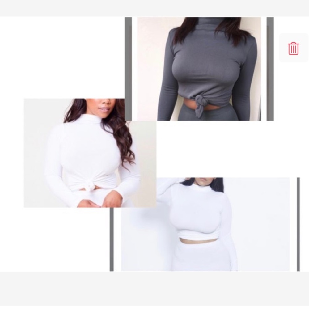 Babes and Felines White Crop Top Turtleneck